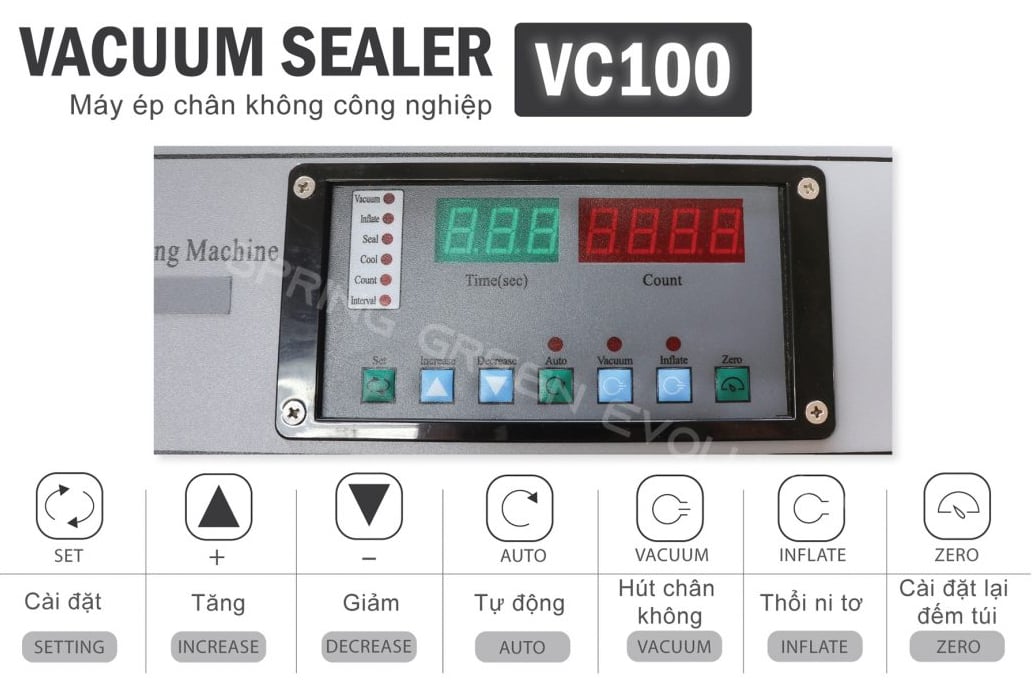 Bảng điều khiển máy hút chân không công nghiệp VC100-80