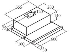 Máy hút mùi âm tủ Cata TF-2003 60 SD cao cấp (600 GSD/A)