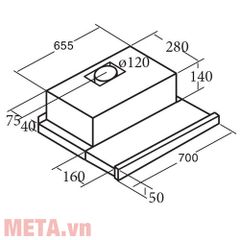 Máy hút mùi âm tủ Cata TF 2003 70 Duralum