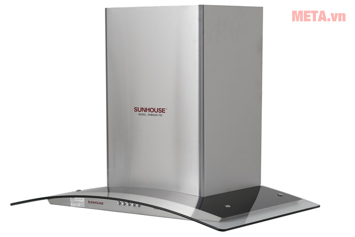 Máy hút mùi kính cong Sunhouse SHB6629-70C có vỏ inox Máy hút mùi nhà bếp