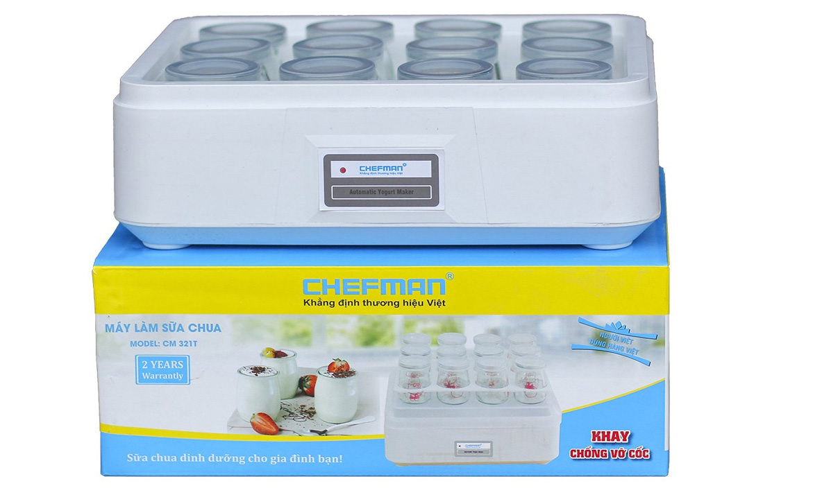 Hình ảnh máy làm sữa chua Chefman 12 cốc thủy tinh CM-321T Hình ảnh máy làm sữa chua Chefman 12 cốc thủy tinh CM-321T