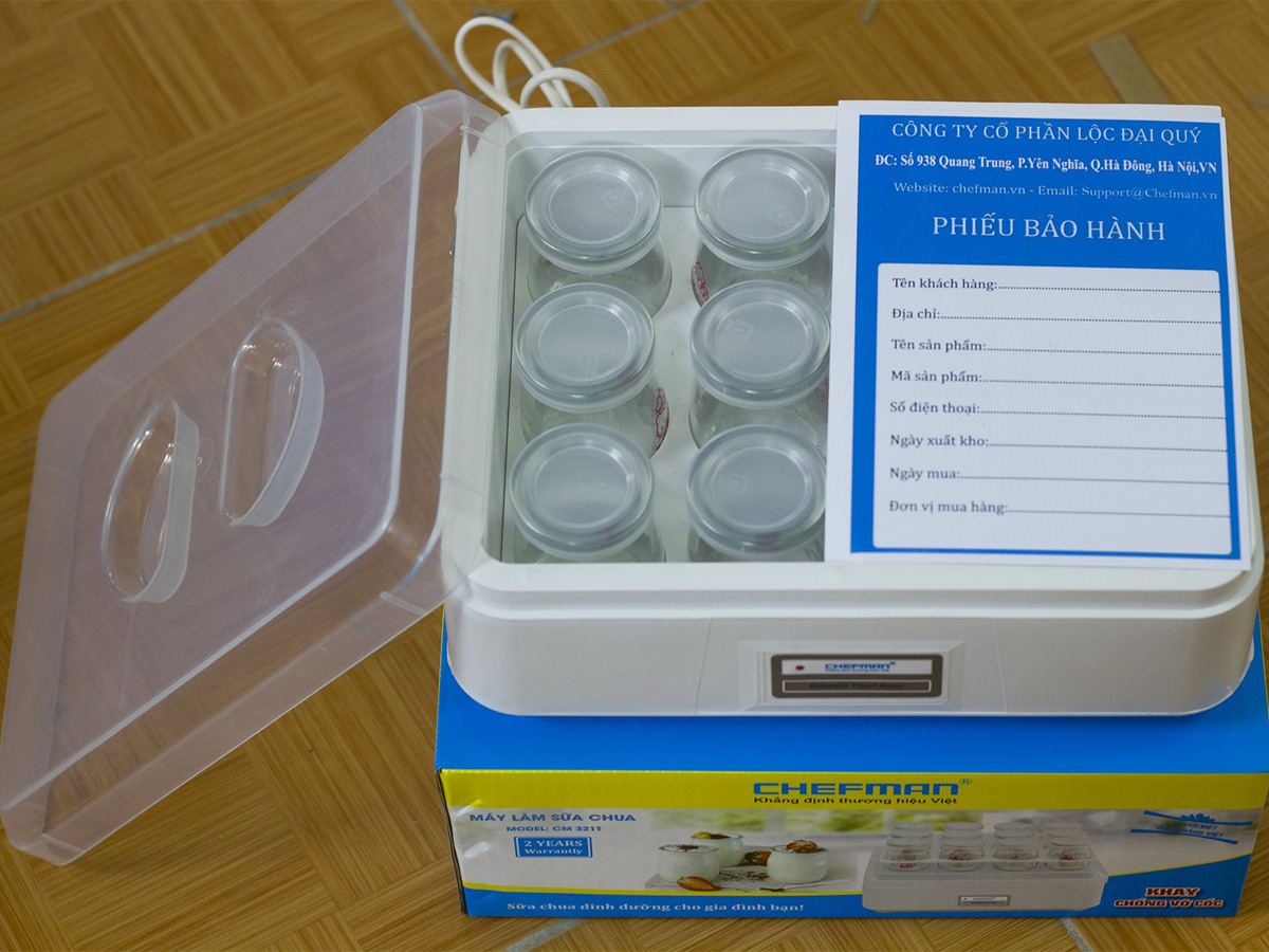 Bộ sản phẩm đầy đủ của máy làm sữa chua Bộ sản phẩm đầy đủ của máy làm sữa chua