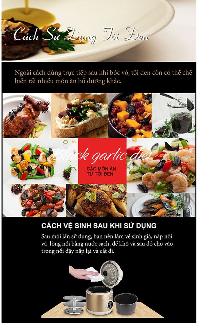 Cách vệ sinh máy làm tỏi đen Tiross TS904