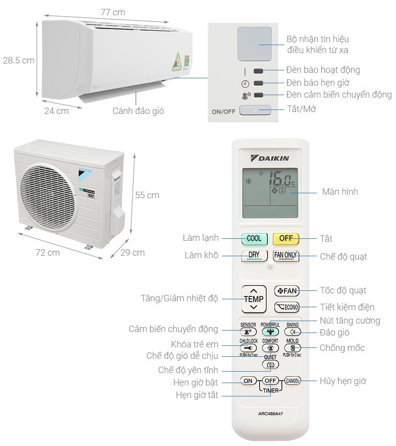 Điều hoà  Daikin Inverter 1 HP ATKC25UAVMV