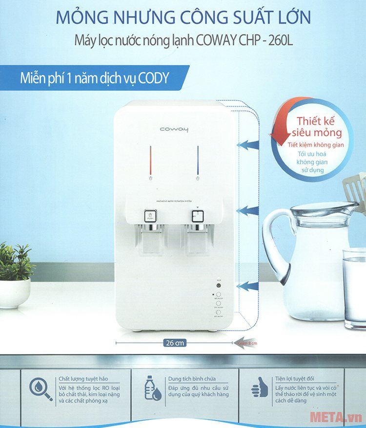 Máy lọc nước nóng lạnh Coway CHP-260L