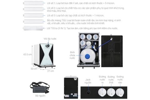 Máy lọc nước Kangaroo Hydrogen điện phân ion kiềm KG100MED