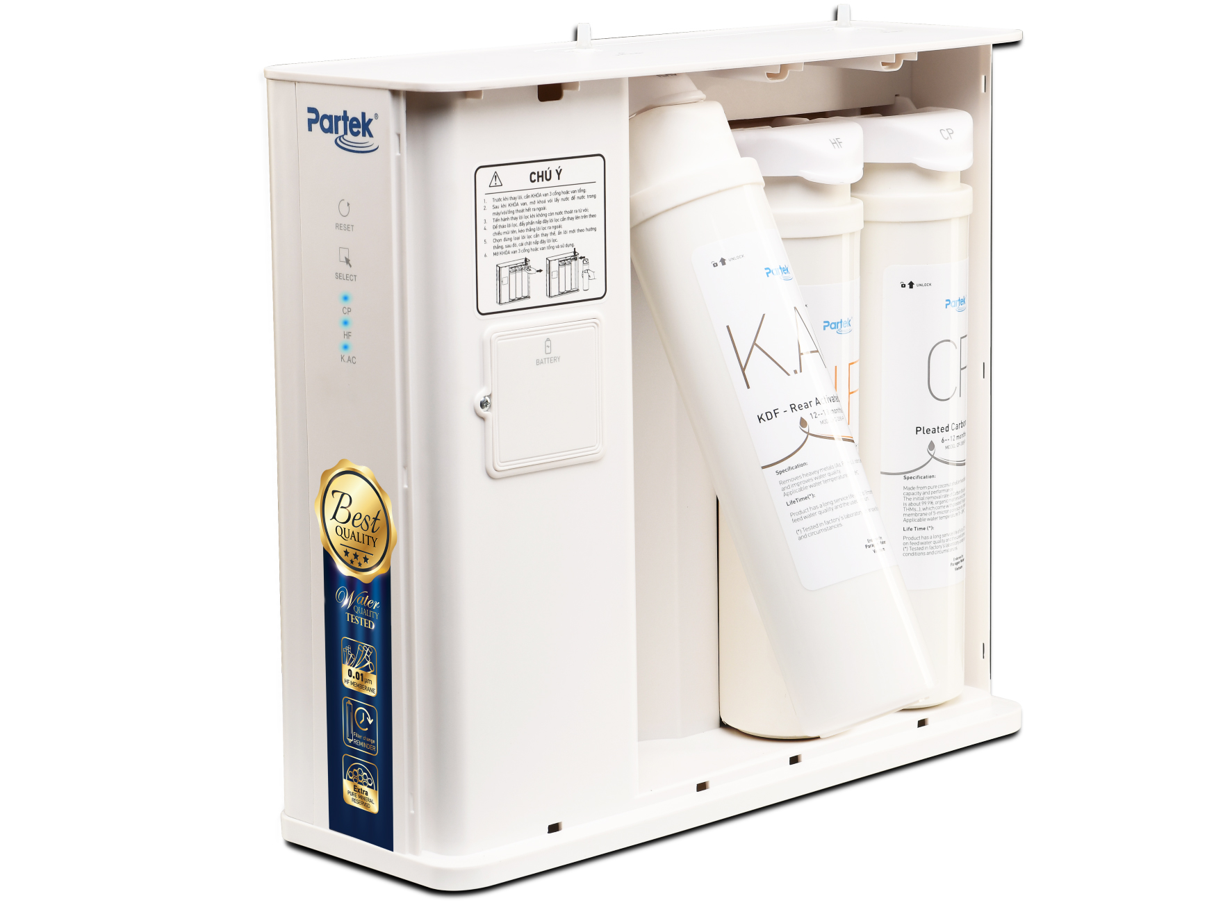 Máy lọc nước có 3 lõi lọc với 5 cấp lọc Máy lọc nước Partek