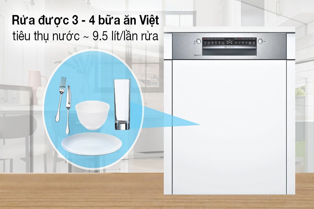 Máy rửa bát bán âm Bosch SMI4ECS14E Seri 4