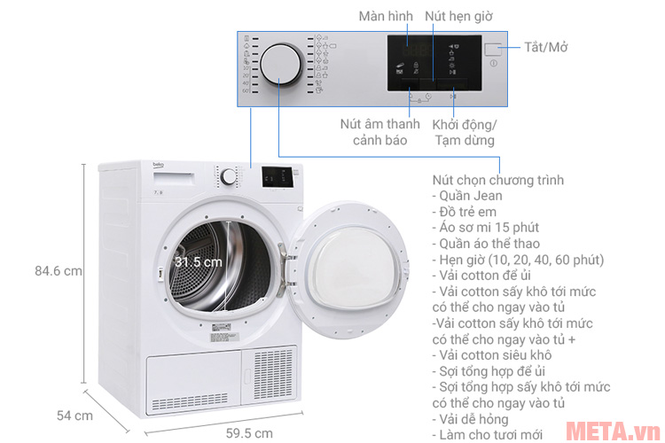 Máy sấy cửa trước