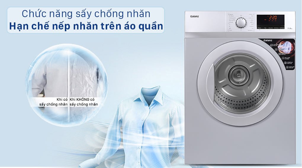 tính năng chống nhăn bảo vệ quần áo