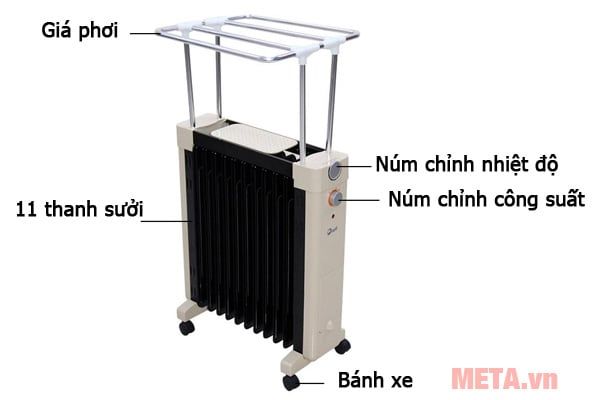 Máy sưởi dầu thế hệ mới FujiE OFR6511 - 11 thanh