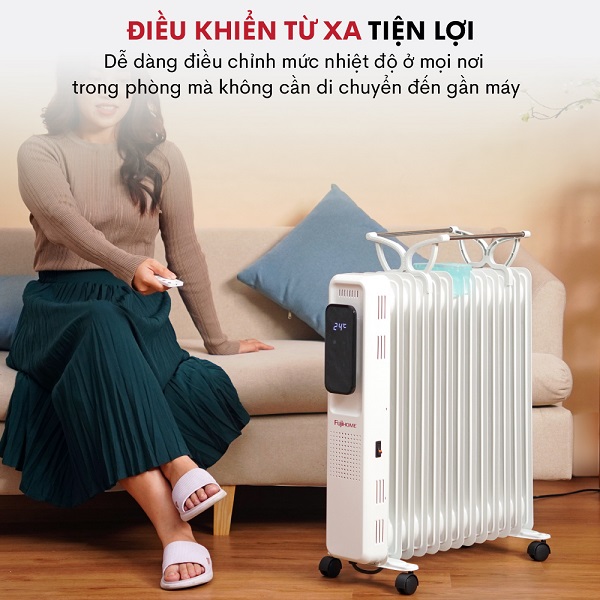 Máy sưởi dầu có giá phơi