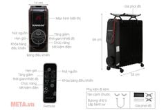 Máy sưởi dầu Sunhouse 13 thanh SHD7085