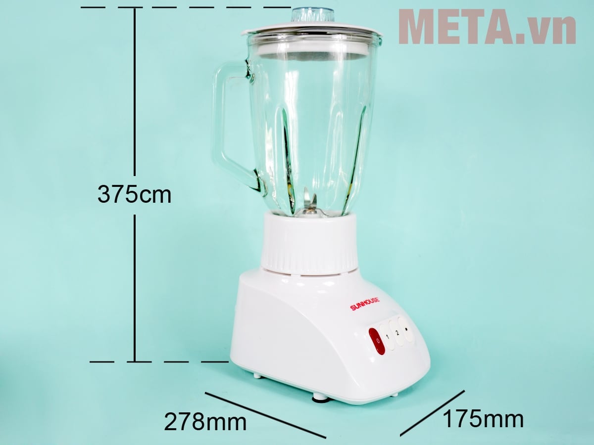 Kích thước máy xay sinh tố 3 cối Sunhouse SHD5580