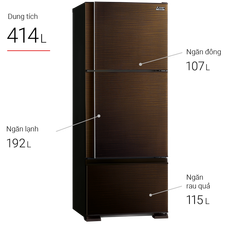 Tủ Lạnh Mitsubishi Inverter 414 Lít MR-V50ER-BRW-V
