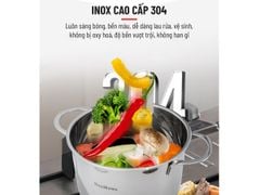 Bộ 3 nồi inox 304 cao cấp 5 lớp đáy từ Nagakawa NAG1351 (16cm, 20cm, 24cm)