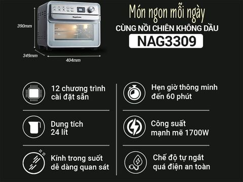 Nồi chiên không dầu cảm ứng Nagakawa NAG3309 (24 lít)