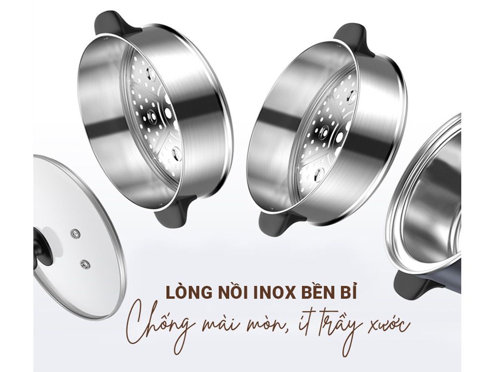 Nồi hấp điện inox đa năng Nagakawa NAG3310