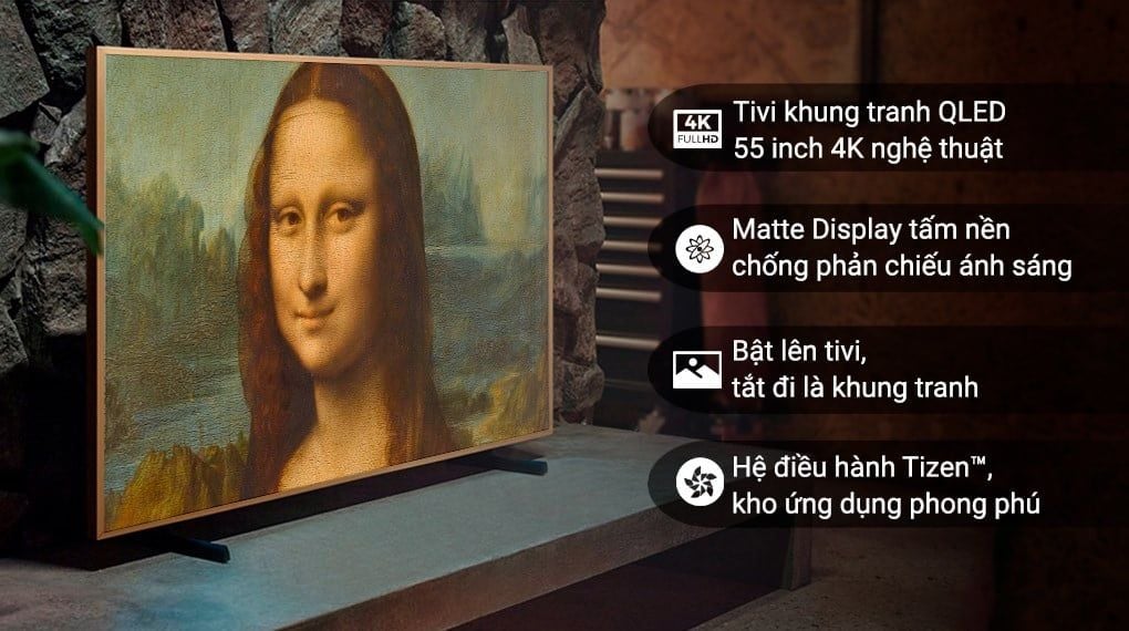 Smart Tivi Samsung Khung Tranh The Frame QLED 4K 55 inch QA55LS03B [ 55LS03B ] - Chính Hãng