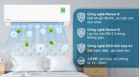 Điều hoà Panasonic Inverter 12000 BTU 1 chiều XU12XKH-8