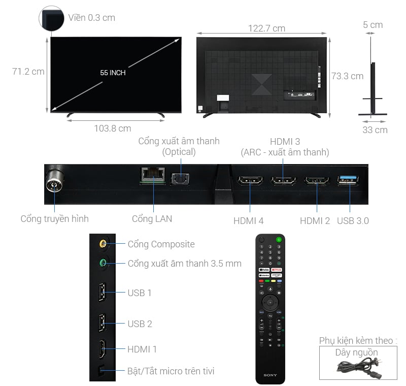 Android Tivi OLED Sony 4K 55 inch XR-55A80J