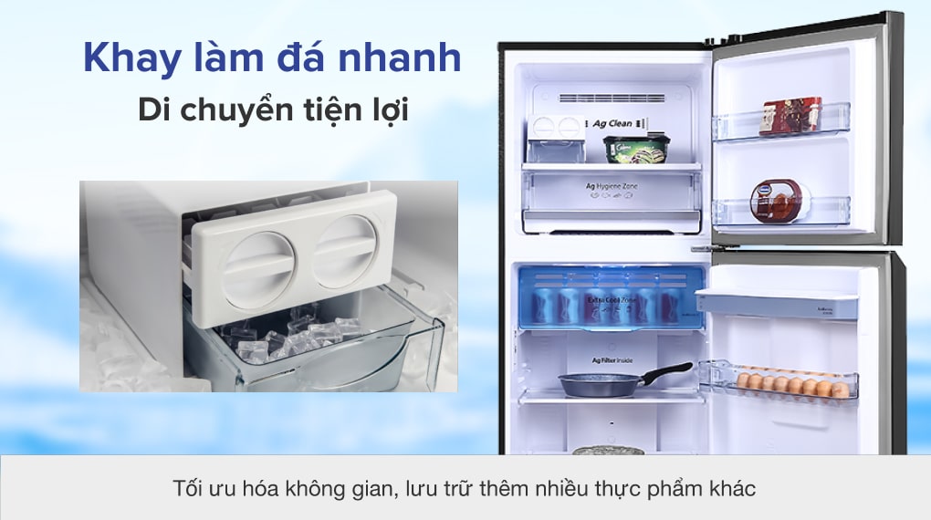 Tủ lạnh Panasonic Inverter 366 lít NR-TL381GPKV - Khay làm đá nhanh
