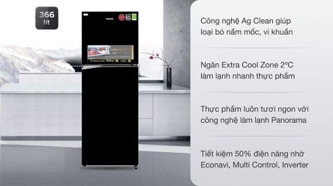 Tủ lạnh Panasonic Inverter 366 lít NR-BL389PKVN (2 Cánh)