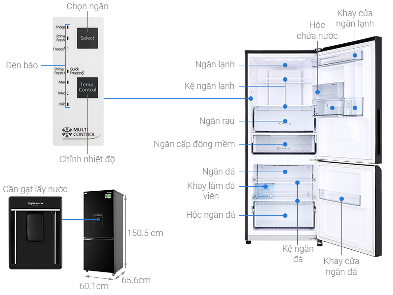 Tủ lạnh Panasonic Inverter 255 lít NR-BV280WKVN