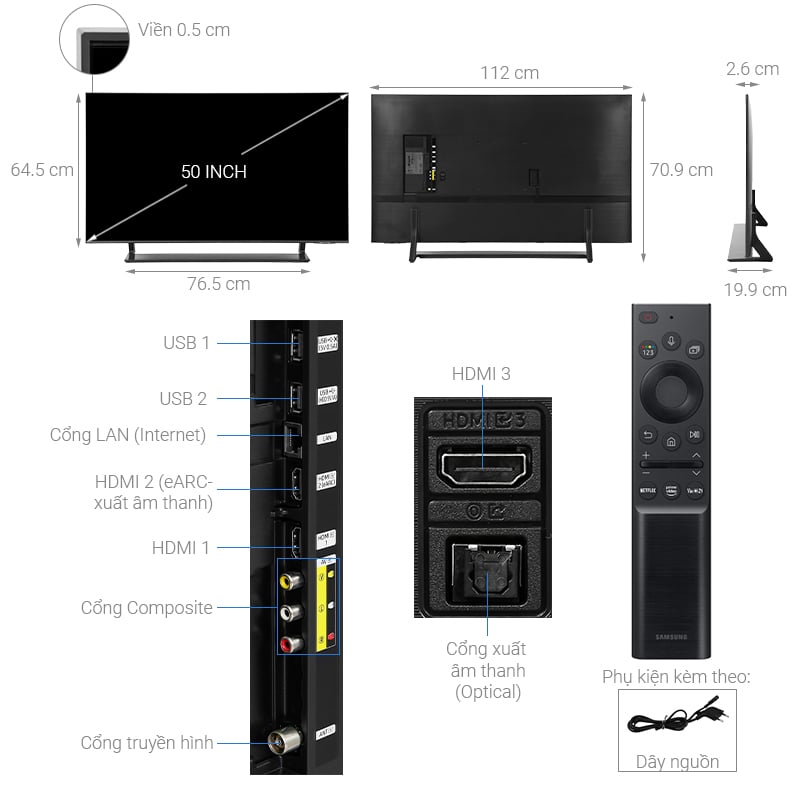 Smart Tivi QLED 4K 50 inch Samsung QA50Q65A