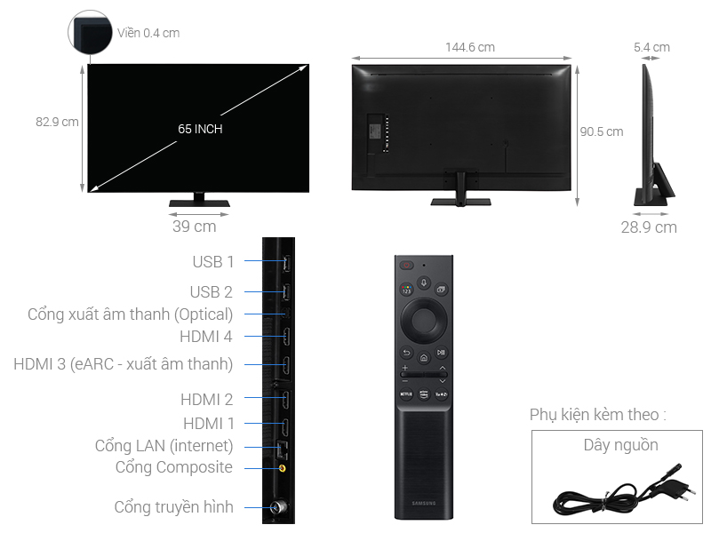 Smart Tivi QLED 4K 65 inch Samsung QA65Q80A