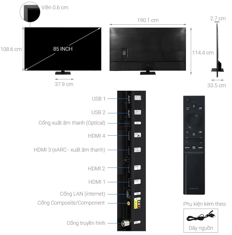 Smart Tivi QLED 4K 85 inch Samsung QA85Q70A