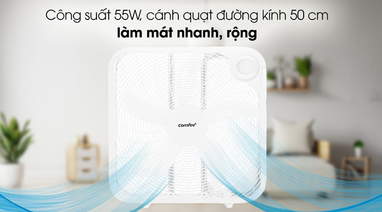 Công suất hoạt động là 55W làm mát nhanh