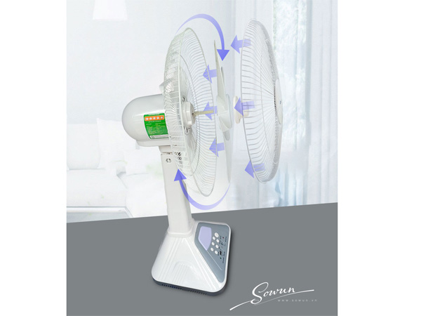 Ventilador Solar Sowun SW 807: ¡Frescura y comodidad al alcance de tu mano! - Ventilador Solar 16 Pulgadas Y 2 Bombil