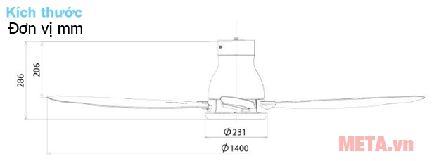 Kích thước của quạt trần