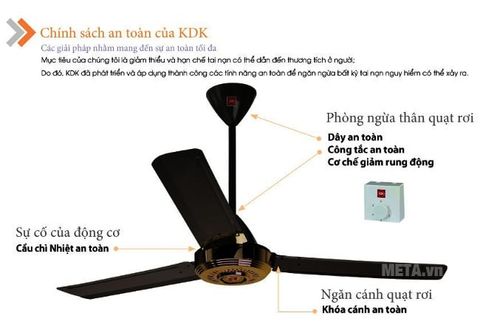 Quạt trần KDK N56YG (3 cánh - 5 tốc độ)