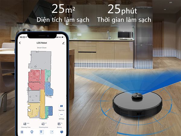 Robot hút bụi lau nhà thông minh Shimono XR530