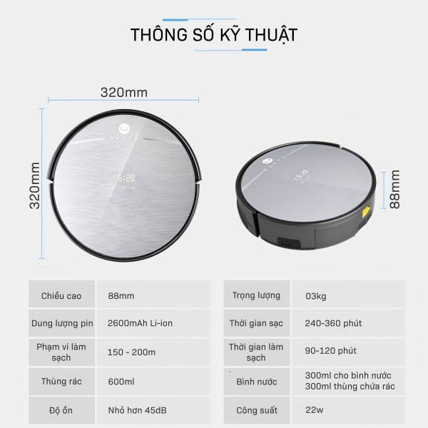 Robot hút bụi lau nhà Ultty SKJ RB01X