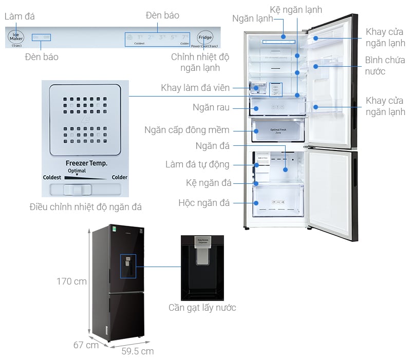 Tủ lạnh Samsung Inverter 307 lít RB30N4190BY/SV