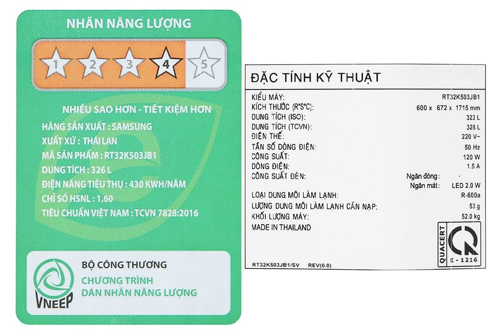 Tủ lạnh Samsung Inverter 322 lít RT32K503JB1/SV (2 cánh)