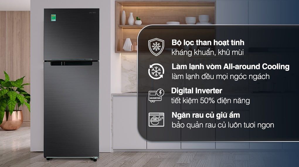 Samsung Rt322 Tủ lạnh Samsung Inverter 322 lít RT32K503JB1/SV (2 cánh)