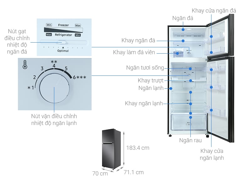 Tủ lạnh Samsung Inverter 460 lít RT46K603JB1/SV