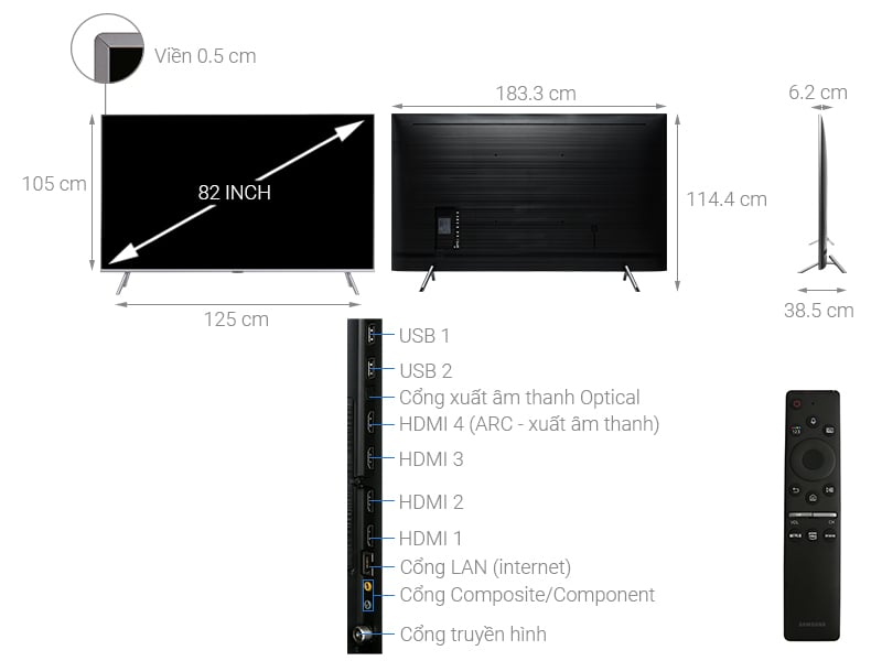 Smart Tivi QLED Samsung 4K 82 inch QA82Q75R