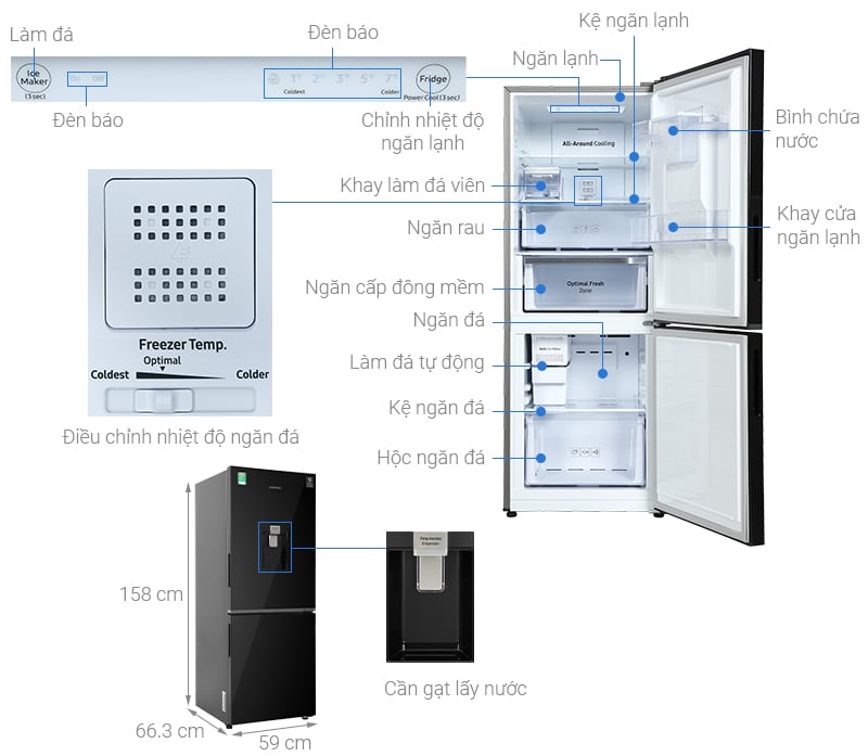 Tủ lạnh Samsung Inverter 276 lít RB27N4190BU/SV