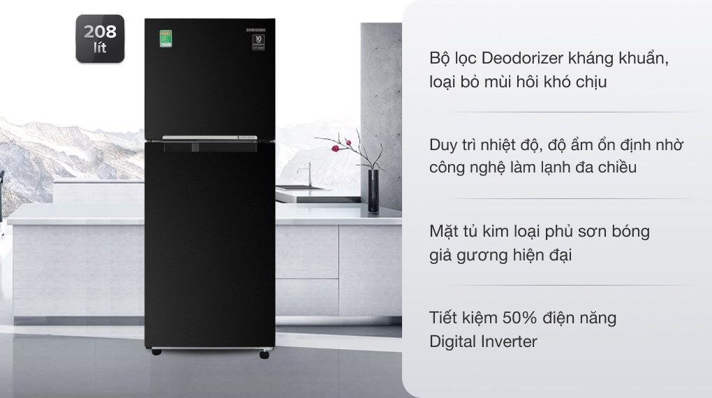 Tủ lạnh Samsung Inverter 208 lít RT20HAR8DBU/SV (2 cánh)