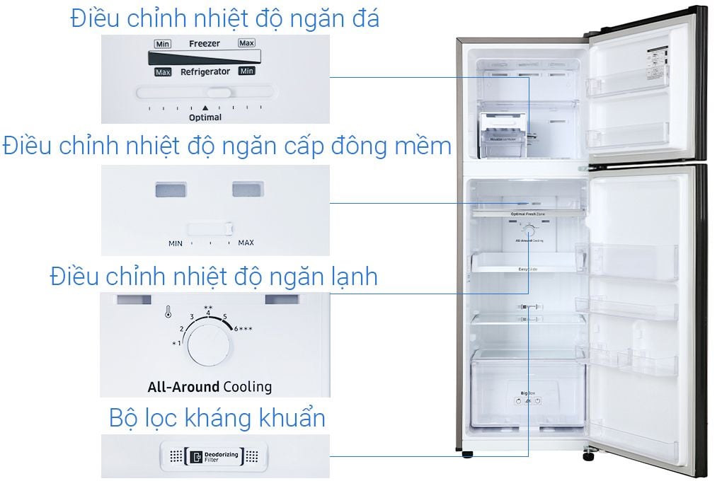 Tủ lạnh Samsung Inverter 256 lít RT25M4032BU/SV (2 cánh)