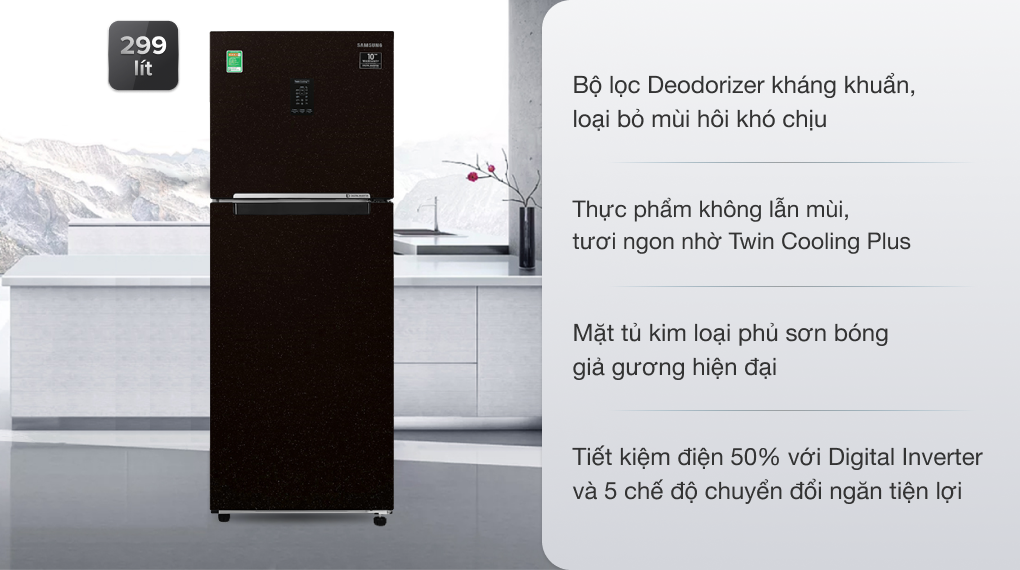 Tủ lạnh Samsung Inverter 299 lít RT29K5532BY/SV (2 cánh)