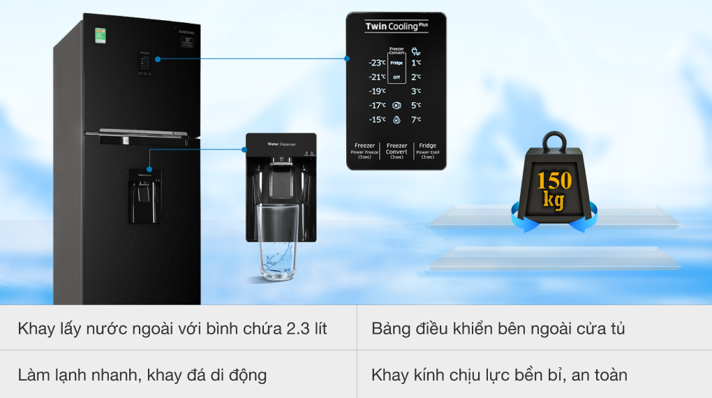 Tủ lạnh Samsung Inverter 319 lít RT32K5932BU/SV (2 cánh)