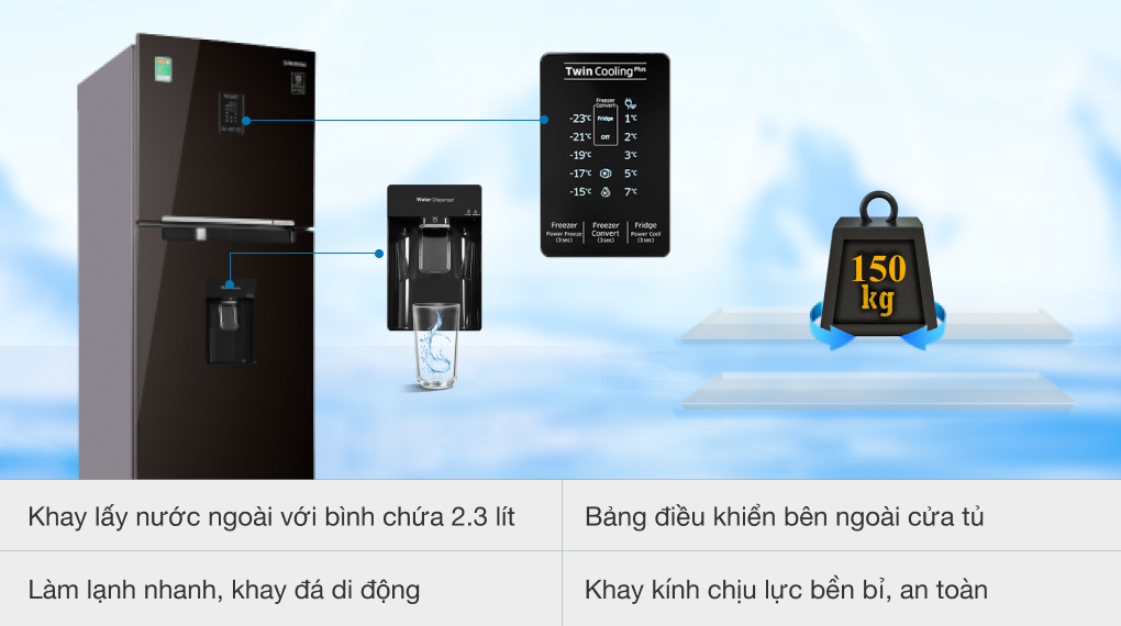 Tủ lạnh Samsung Inverter 319 lít RT32K5932BY/SV (2 cánh)