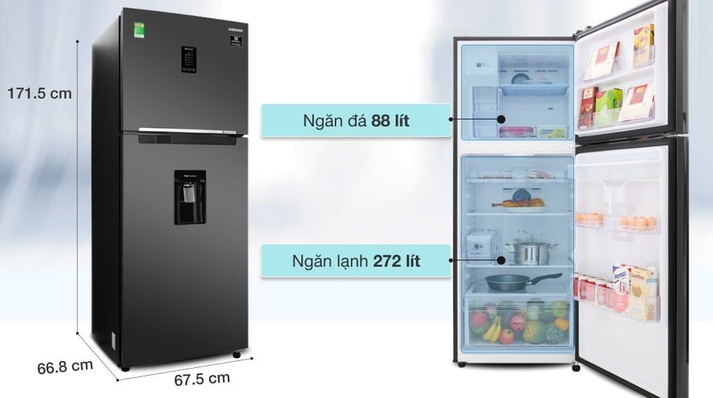 Tủ lạnh Samsung Inverter 360 lít RT35K5982BS/SV (2 cánh)