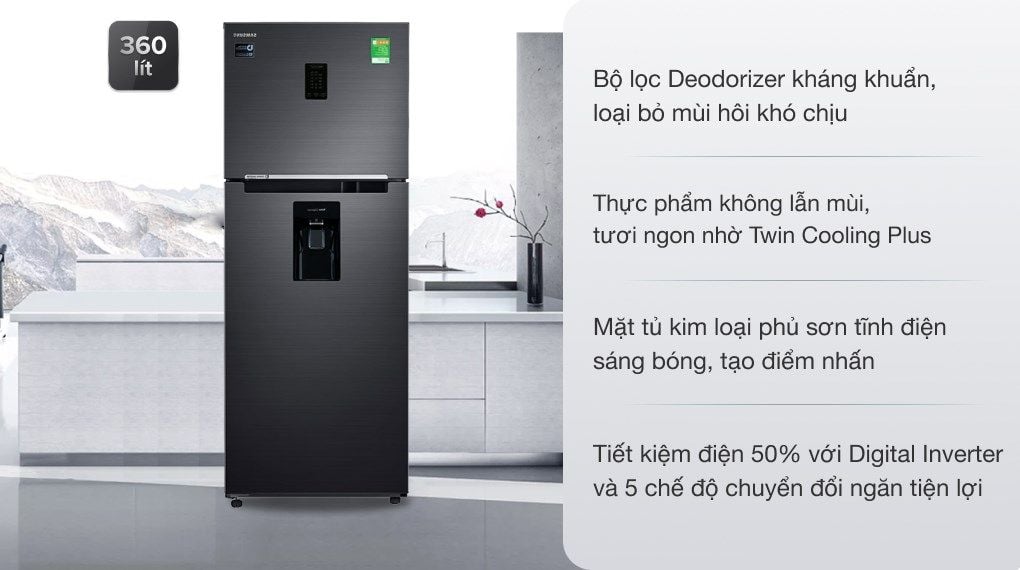 Tủ lạnh Samsung Inverter 360 lít RT35K5982BS/SV (2 cánh)